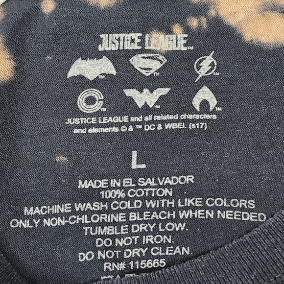 Justice League Mens Batman Black Tan Tie Dyed TShirt Size Large Tee - Picture 7 of 7